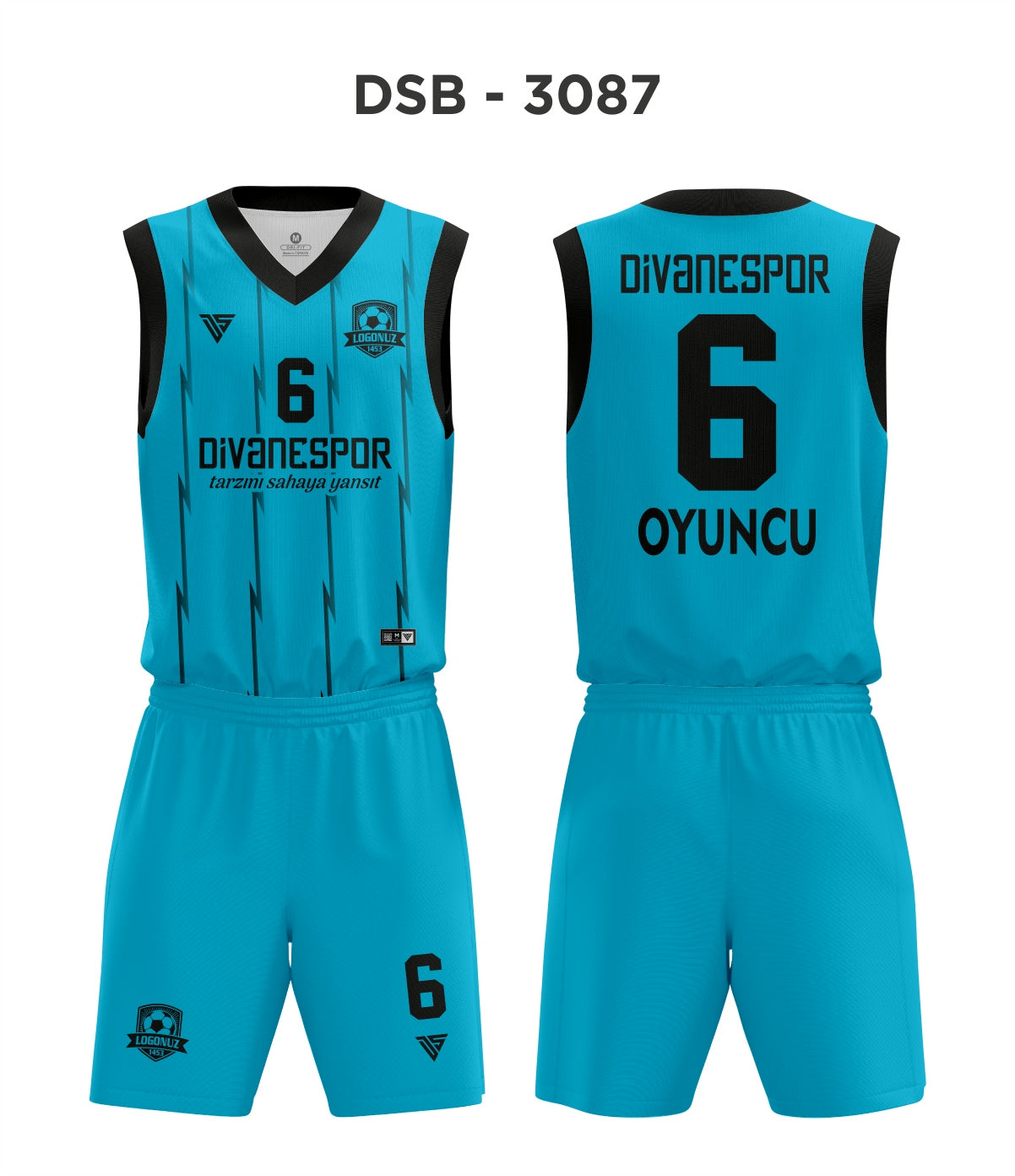 DSF 3087 Turkuaz-Siyah Basketbol Forma