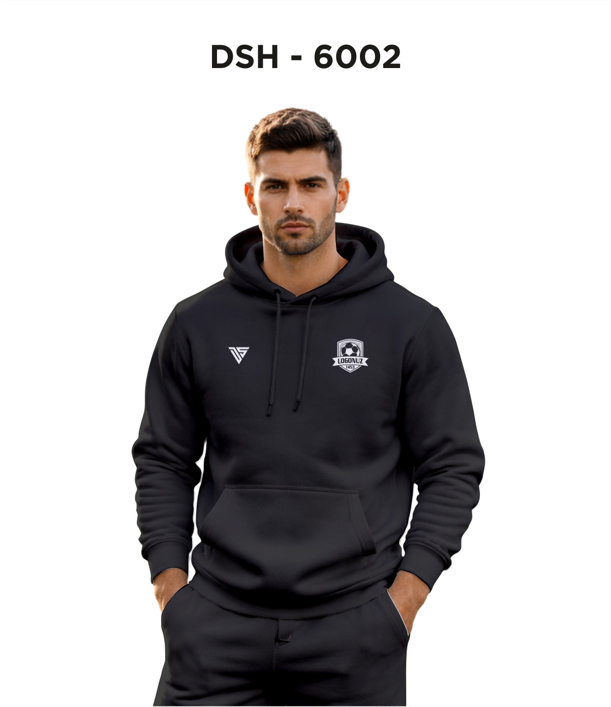 DSH 6002 Siyah Kapüşonlu Sweat
