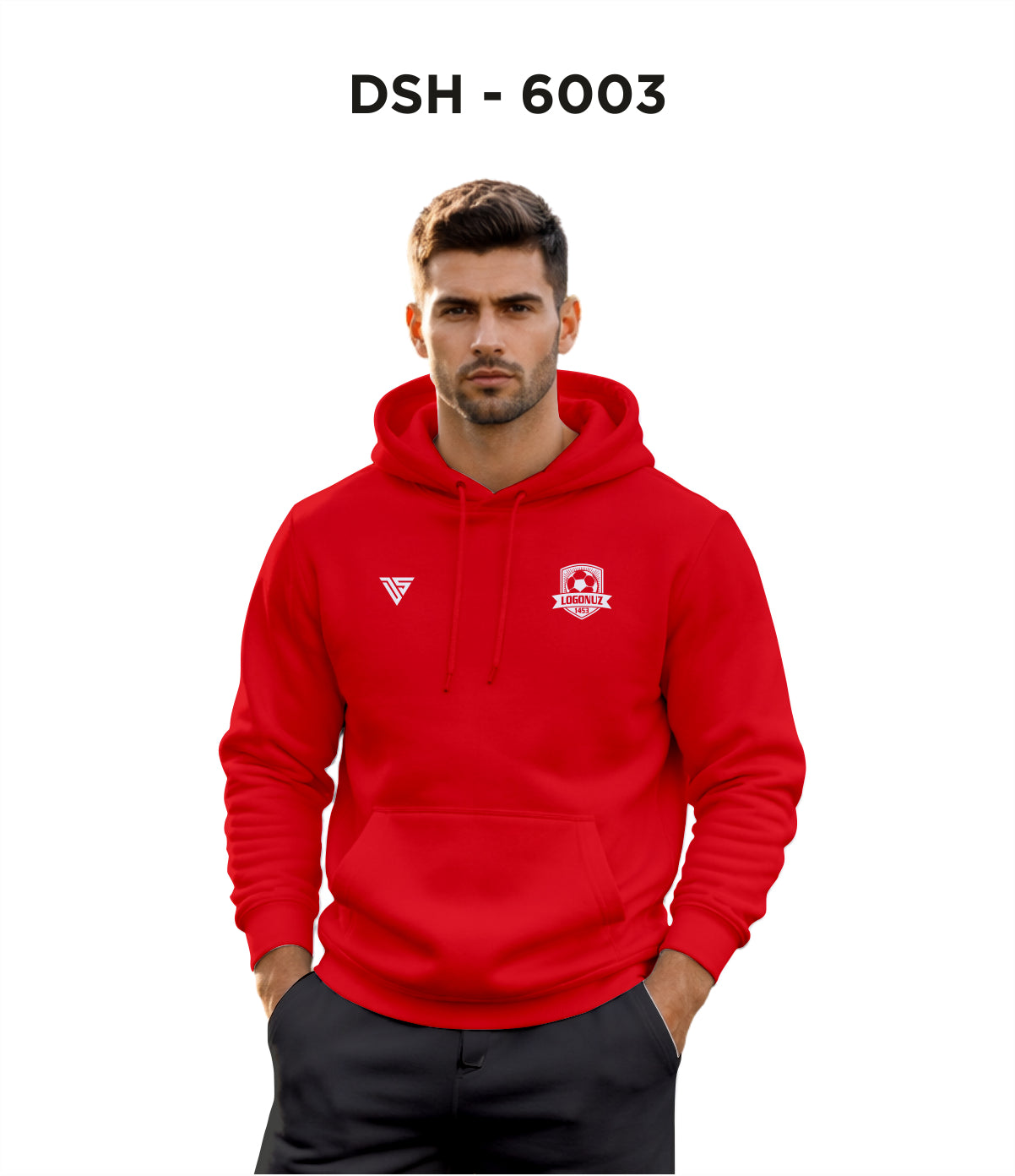 DSH 6003 Kırmızı Kapüşonlu Sweat