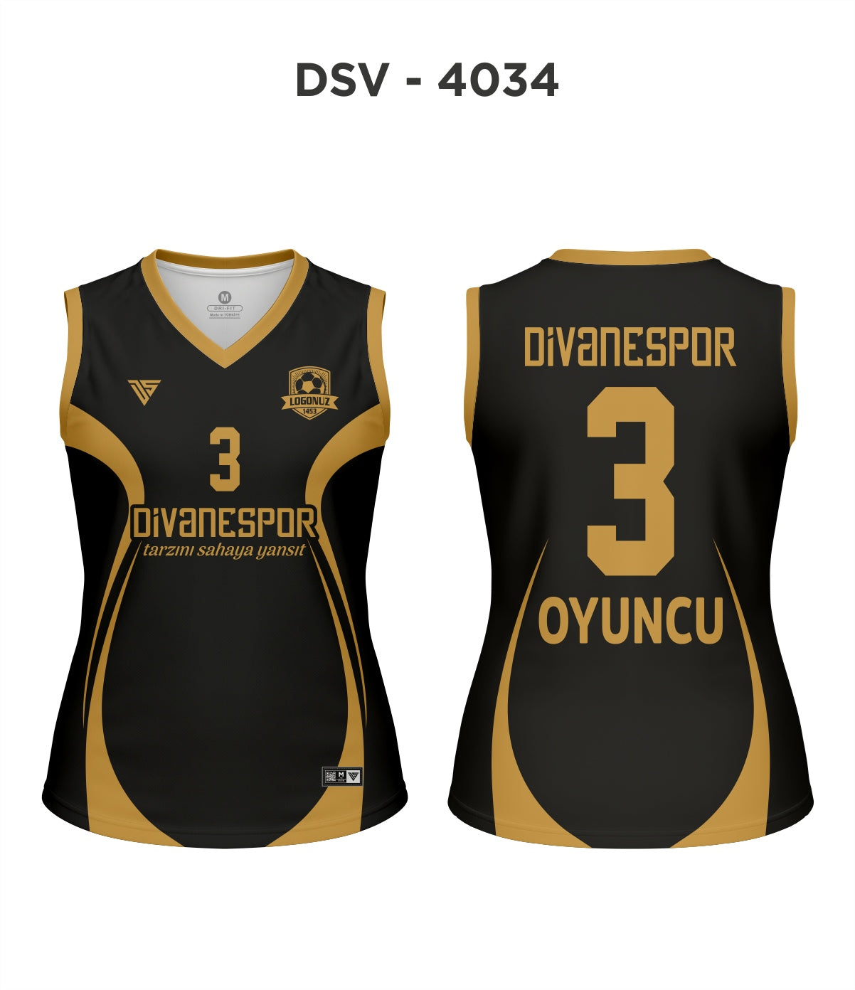 DSV 4034 Siyah-Gold Voleybol Forma