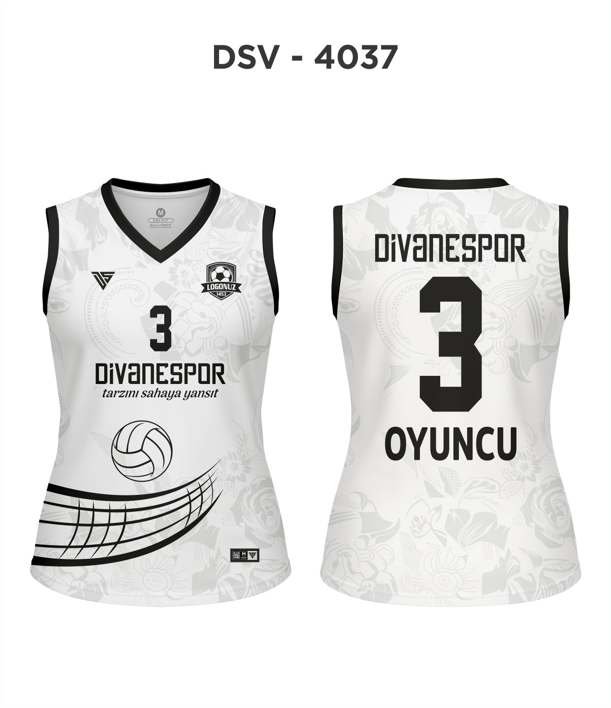 DSV 4037 Beyaz-Siyah Voleybol Forma