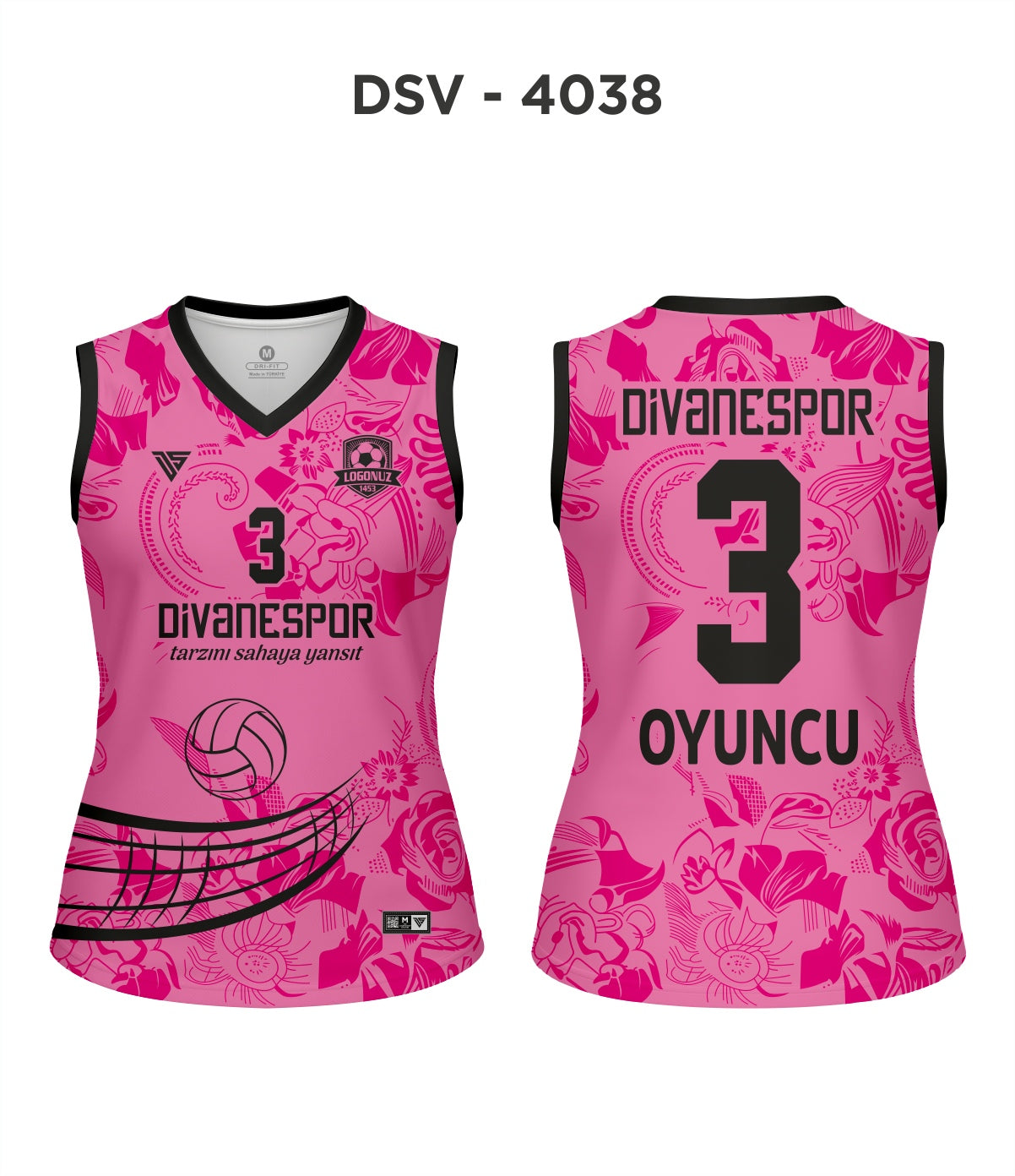 DSV 4038 Pembe-Siyah Voleybol Forma