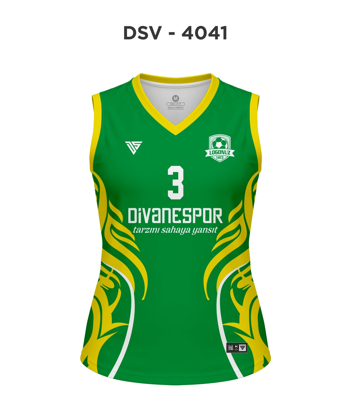 DSV 4041 Yeşil-Sarı Voleybol Forma