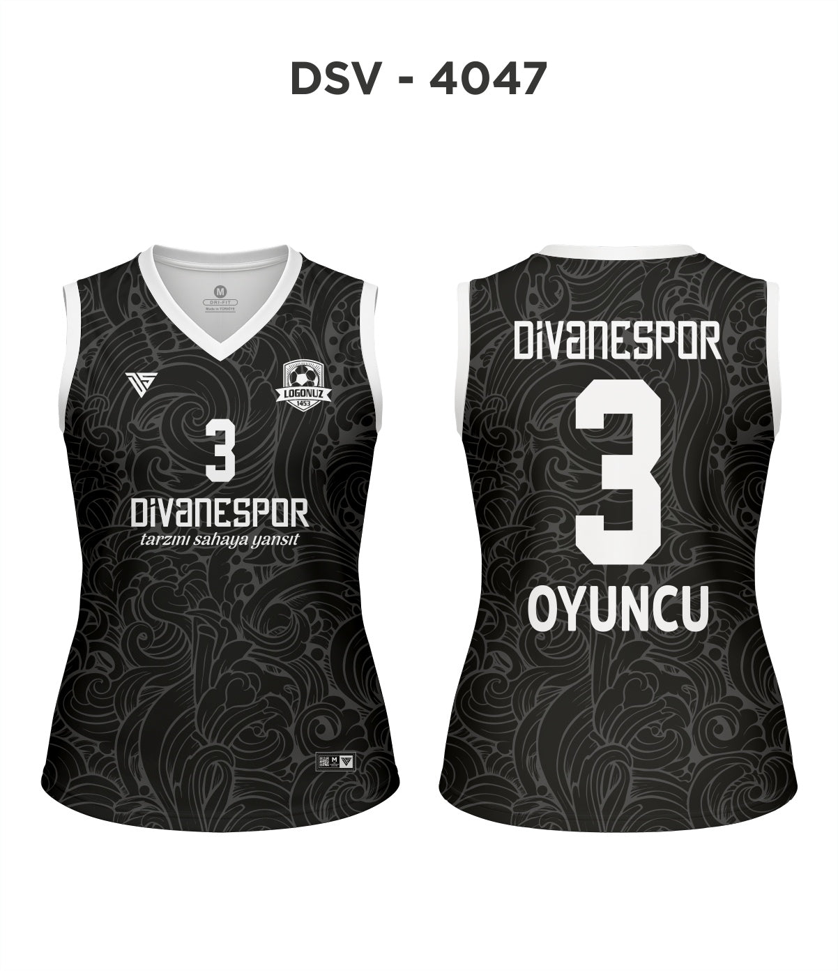 DSV 4047 Siyah-Beyaz Voleybol Forma