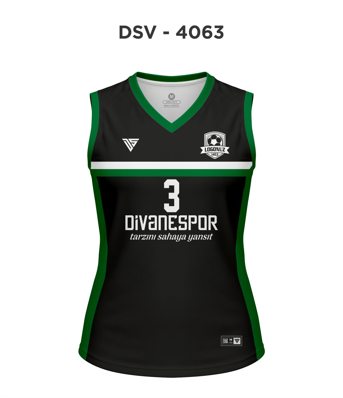 DSV 4063 Siyah-Yeşil Voleybol Forma