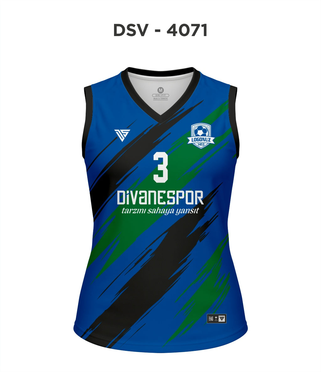 DSV 4071 Mavi-Siyah-Yeşil Voleybol Forma
