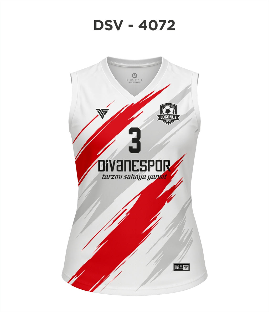 DSV 4072 Beyaz-Kırmızı Voleybol Forma