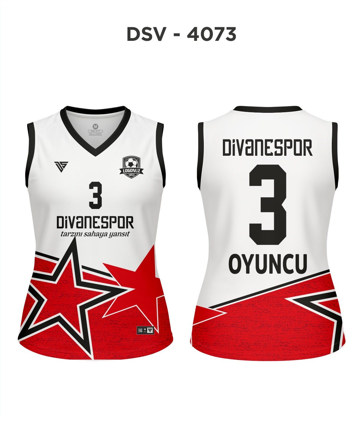 DSV 4073 Beyaz-Siyah-Kırmızı Voleybol Forma
