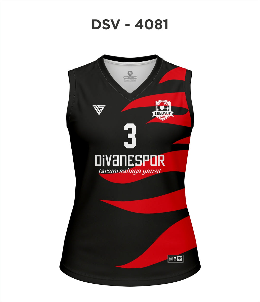 DSV 4081 Siyah-Kırmızı Voleybol Forma