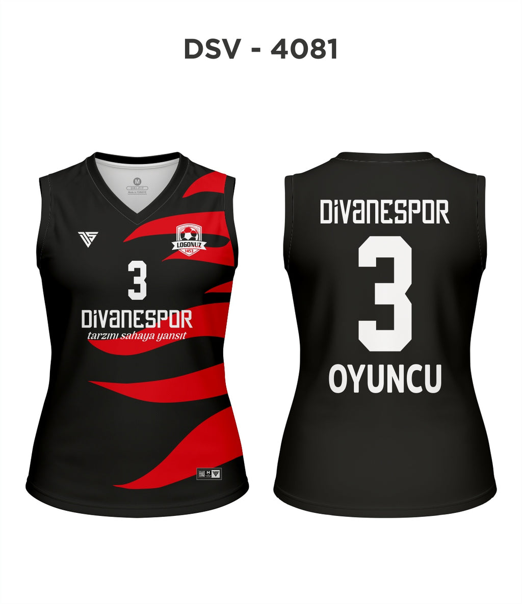 DSV 4081 Siyah-Kırmızı Voleybol Forma