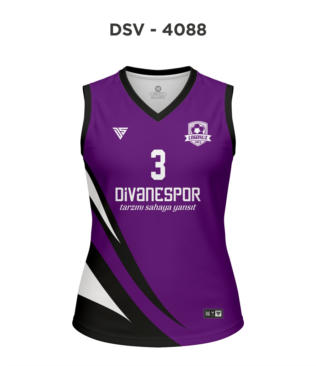 DSV 4088 Mor-Siyah-Beyaz Voleybol Forma
