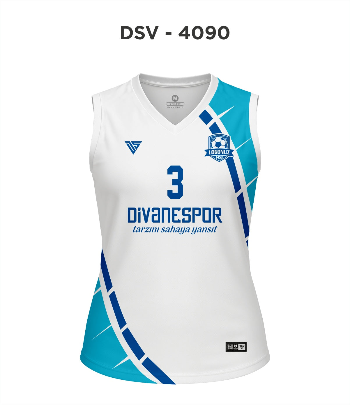 DSV 4090 Beyaz-Turkuaz-Mavi Voleybol Forma