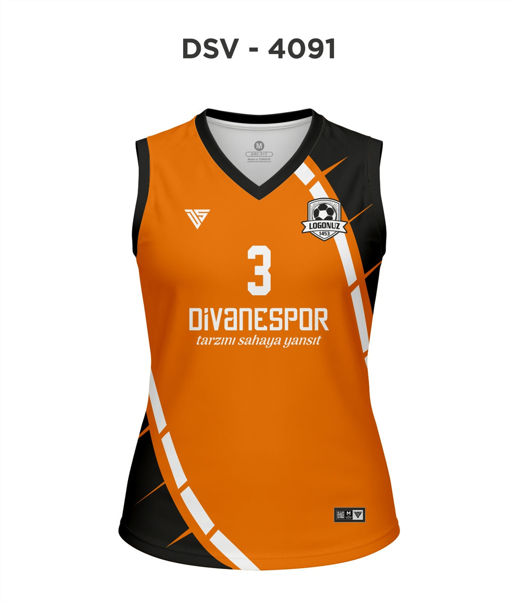 DSV 4091 Turuncu-Siyah-Beyaz Voleybol Forma