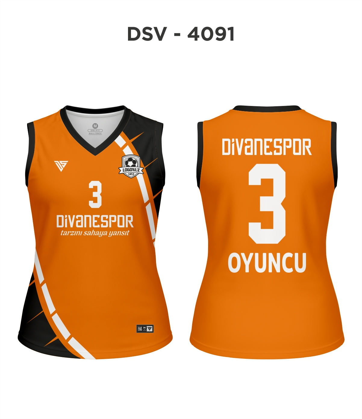 DSV 4091 Turuncu-Siyah-Beyaz Voleybol Forma