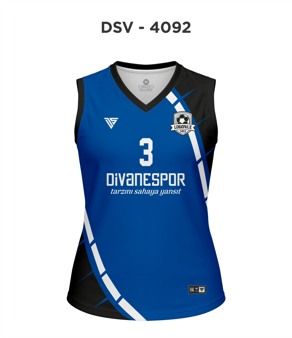 DSV 4092 Mavi-Siyah-Beyaz Voleybol Forma