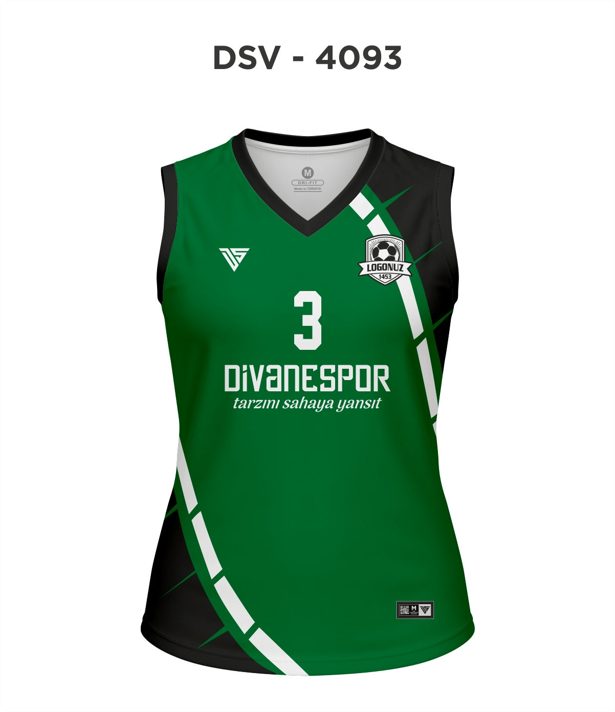 DSV 4093 Yeşil-Siyah-Beyaz Voleybol Forma