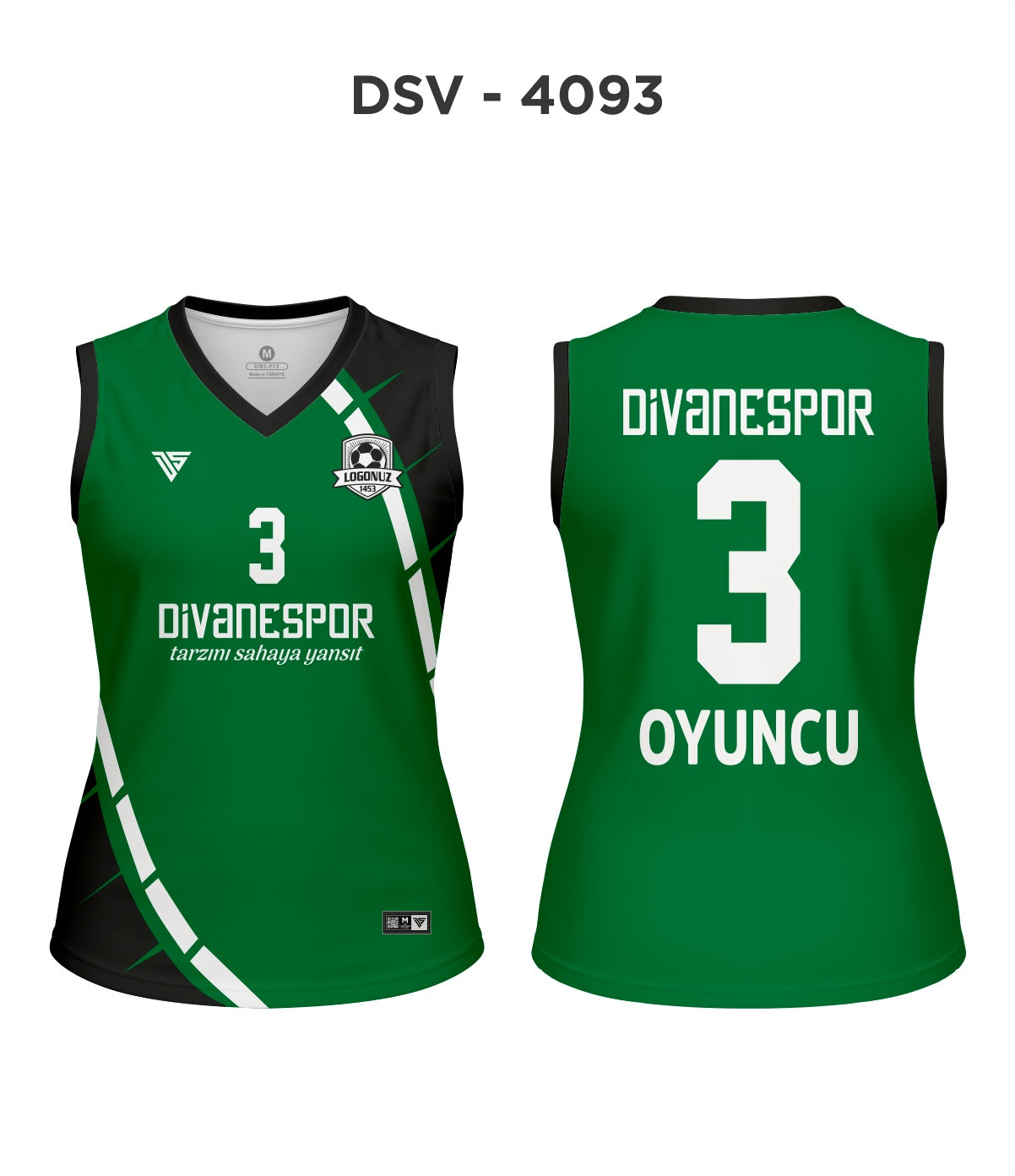 DSV 4093 Yeşil-Siyah-Beyaz Voleybol Forma