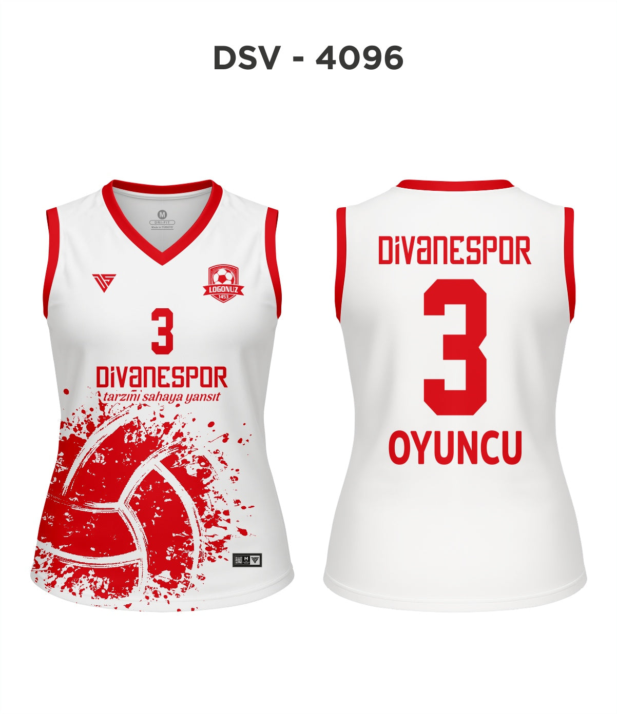 DSV 4096 Beyaz-Kırmızı Voleybol Forma