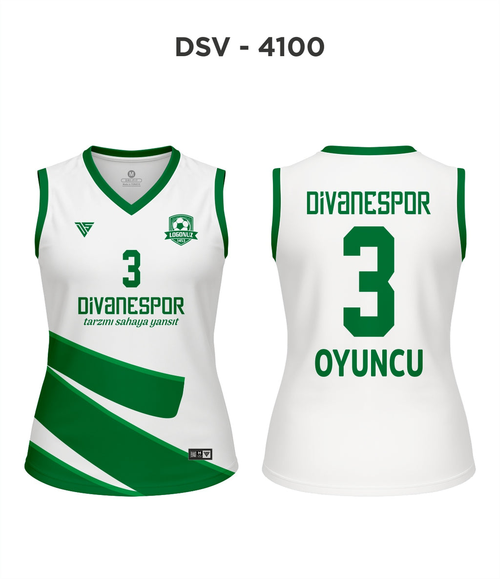 DSV 4100 Beyaz-Yeşil Voleybol Forma