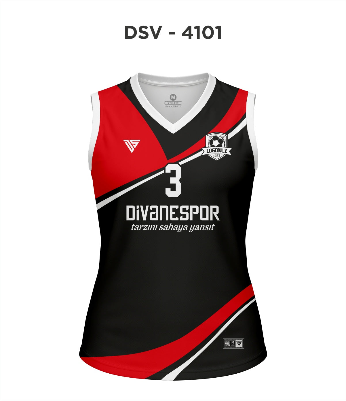 DSV 4101 Siyah-Kırmızı-Beyaz Voleybol Forma
