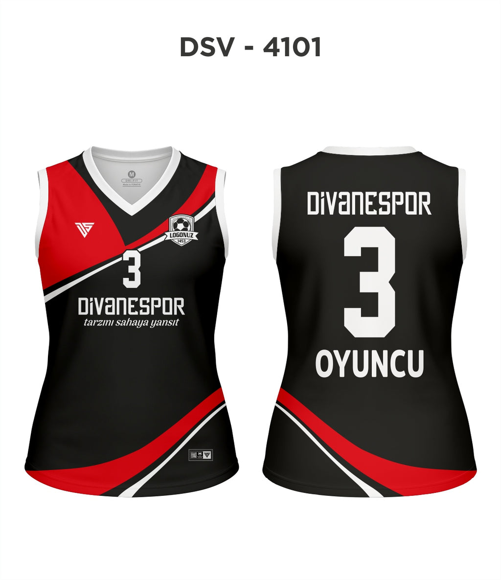 DSV 4101 Siyah-Kırmızı-Beyaz Voleybol Forma