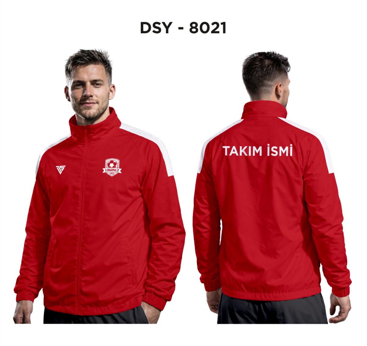 DSY 8021 Kırmızı-Beyaz Yağmurluk