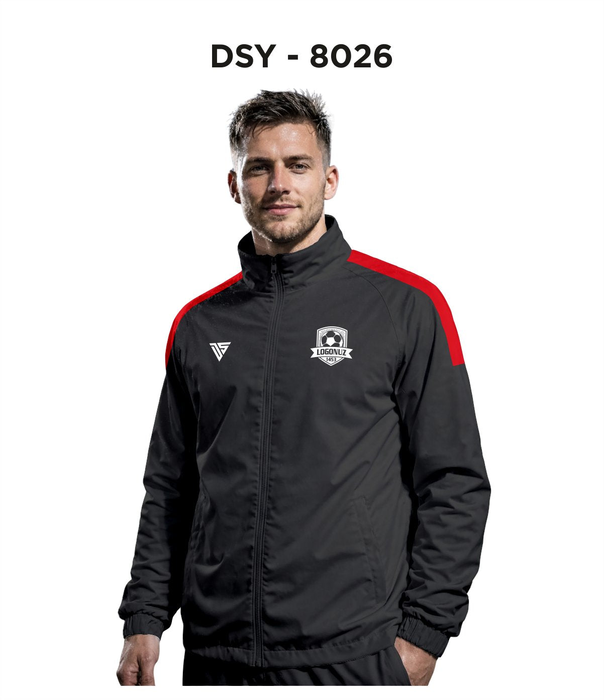 DSY 8026 Siyah-Kırmızı Yağmurluk