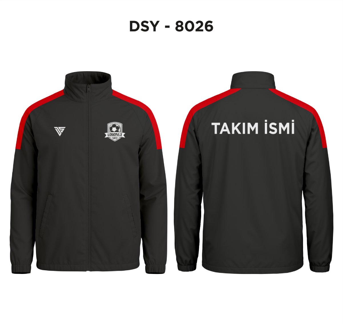 DSY 8026 Siyah-Kırmızı Yağmurluk