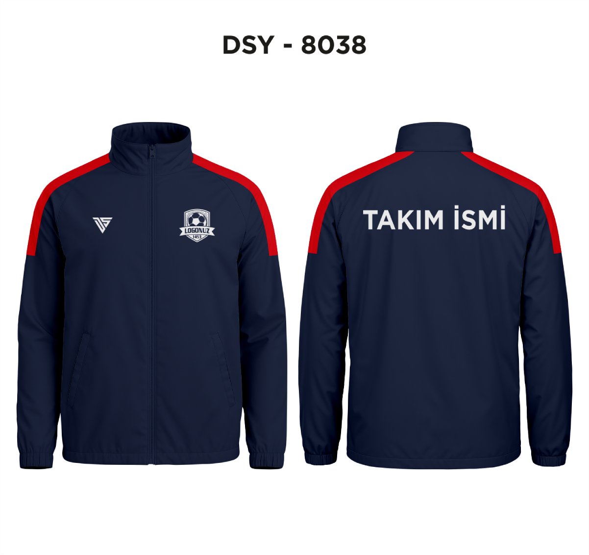 DSY 8038 Lacivert-Kırmızı Yağmurluk