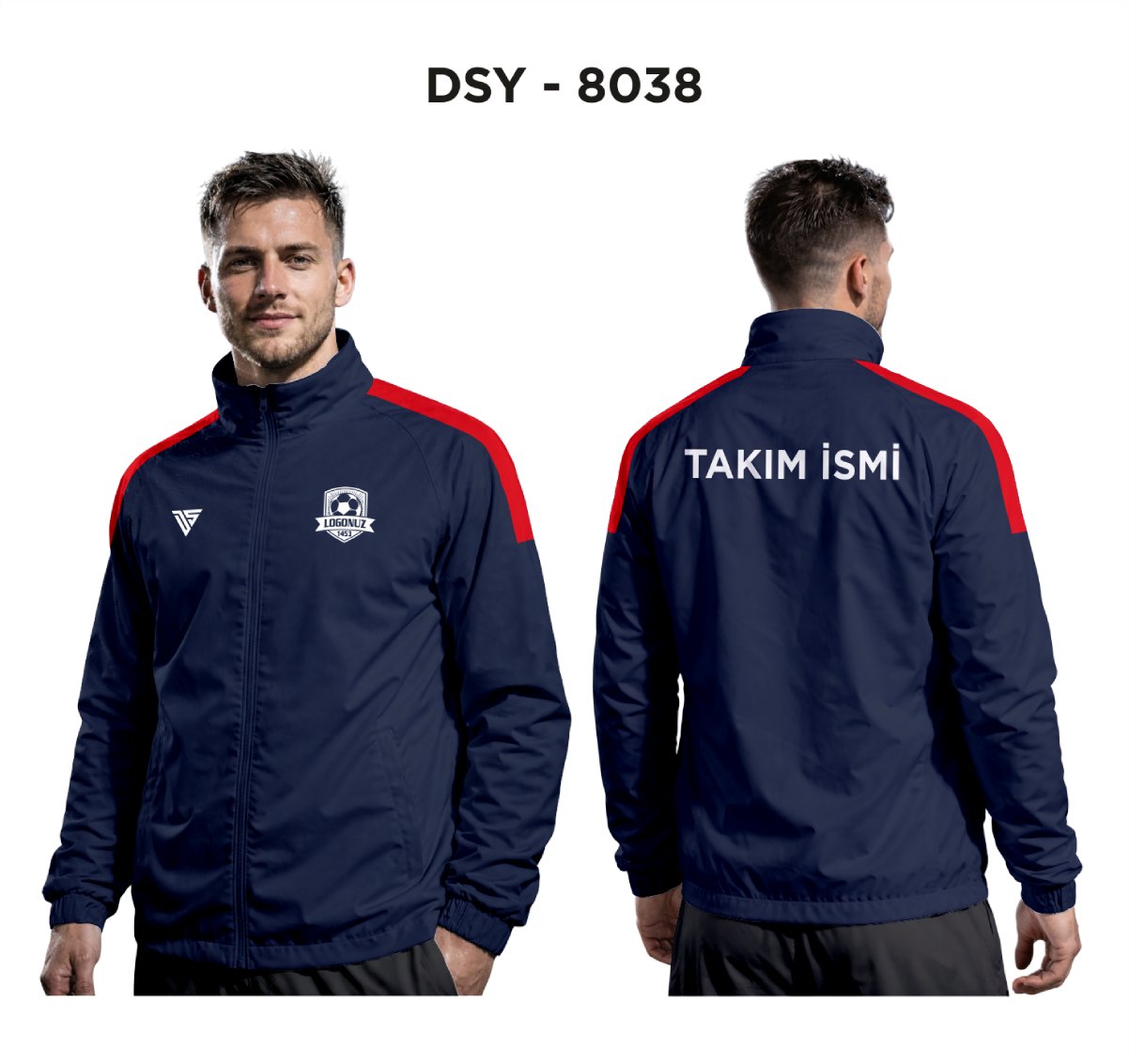 DSY 8038 Lacivert-Kırmızı Yağmurluk